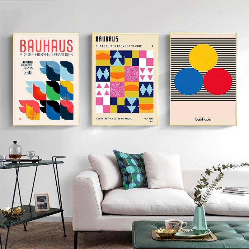 Абстрактные постеры и принты с геометрическими линиями в стиле Баухаус, модные современные скандинавские настенные картины на холсте, картины для декора гостиной