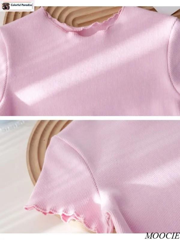 Girls Summer New Summer Clothes Stylish Children's  Thin T-shirt Shorts