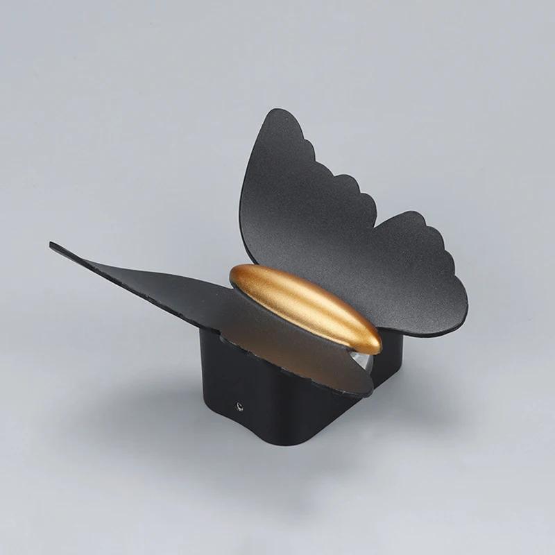 Светодиодный уличный декоративный садовый настенный светильник, настенный светильник в виде бабочки для террасы, загородные фасадные светильники IP65, декоративные настенные светильники