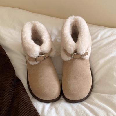 Женские зимние сапоги осень и зима новая модная повседневная универсальная плюшевая короткая обувь бархатные хлопковые туфли женские