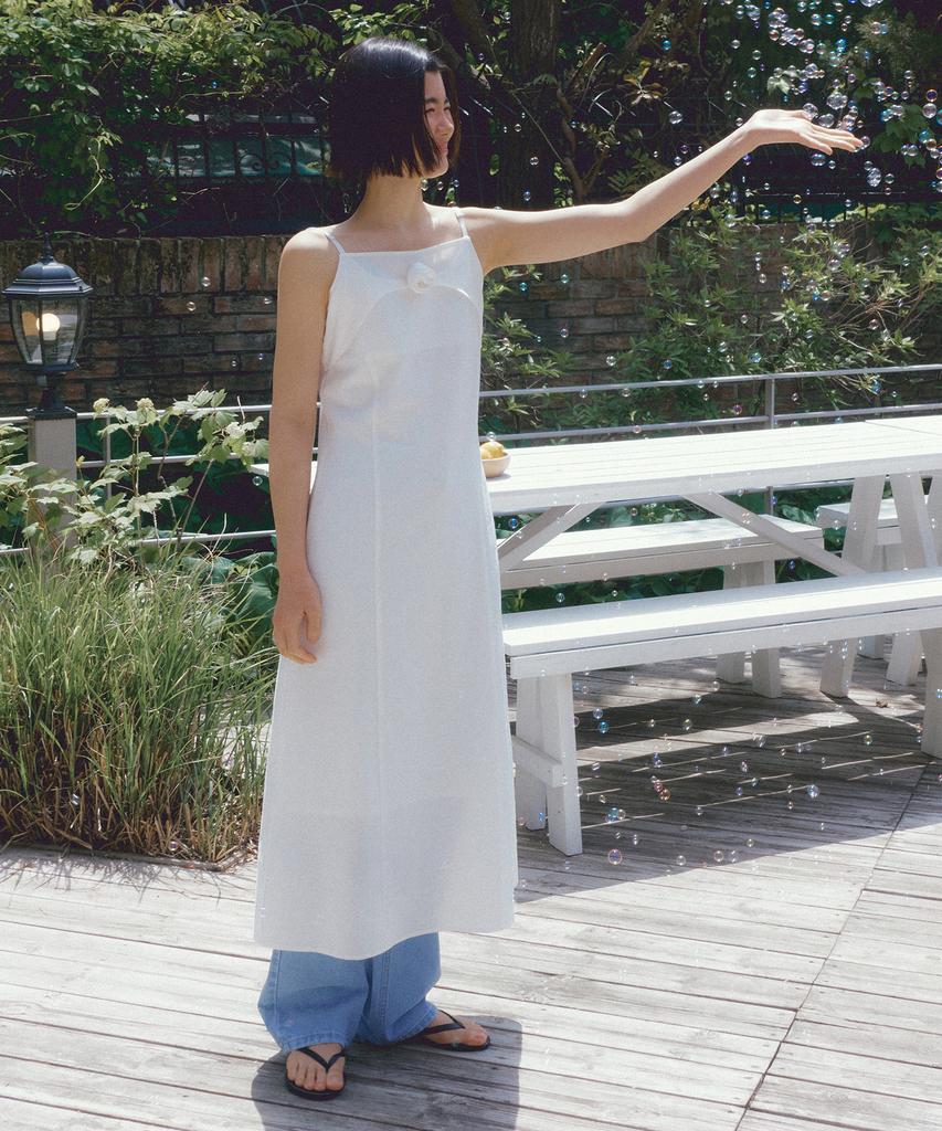 Riorg Asp Floral Point Sleeveless Ops White