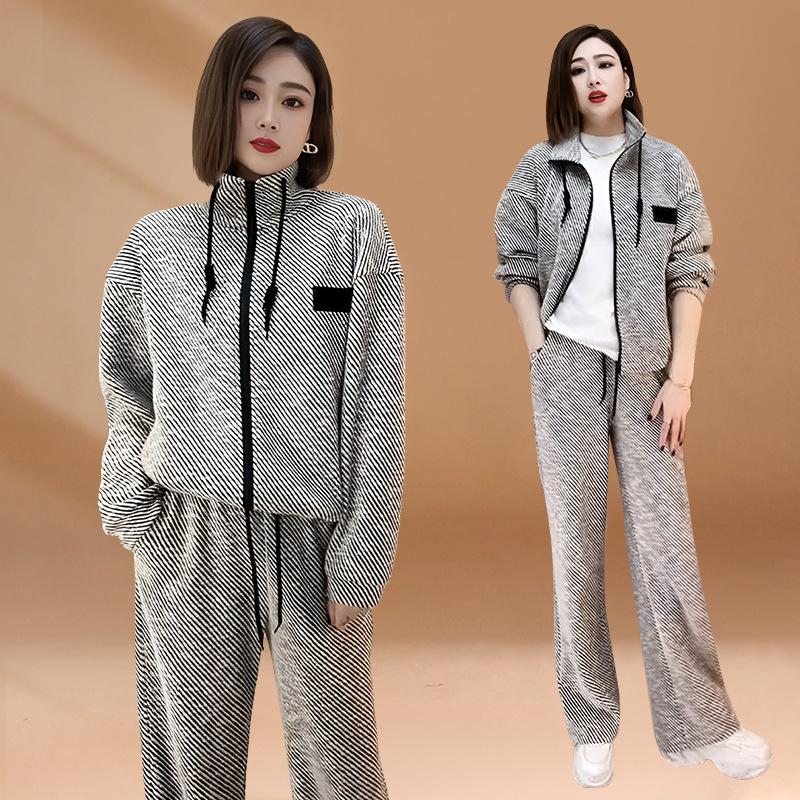 Женский однослойный повседневный свитшот на молнии, кардиган + брюки, комплект из 2 предметов