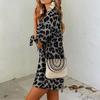 Celmia Летнее повседневное женское свободное мини-платье с леопардовым принтом и коротким рукавом большого размера