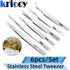 6 шт. антистатических пинцетов из нержавеющей стали ESD, инструмент для технического обслуживания, промышленный прецизионный изогнутый прямой пинцет, набор инструментов для ремонта