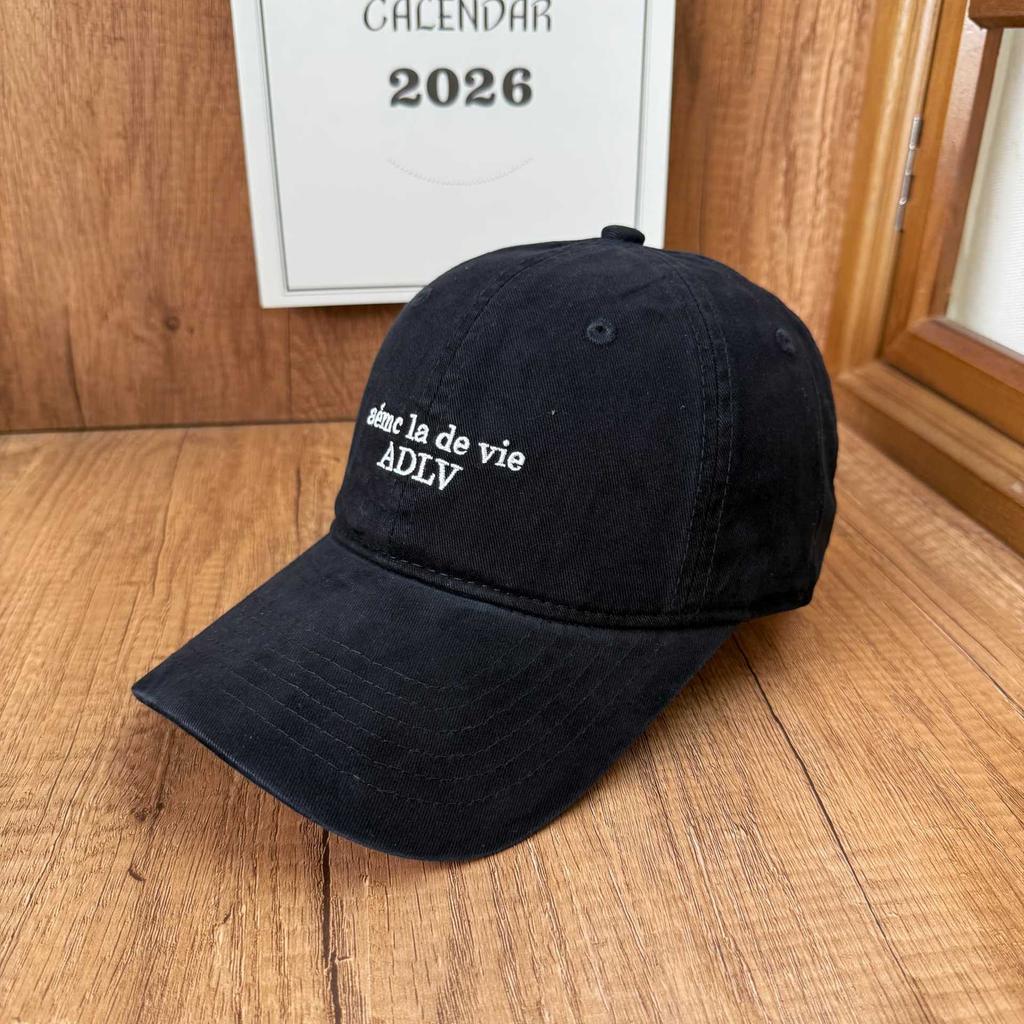 American retro soft top cap washed old ADLV letter embroidery autumn and winter baseball cap couple sun hat tide