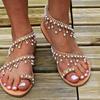 2025 Новые летние женские сандалии Женские шлепанцы Пляжные шлепанцы Обувь Женская мода Жемчужные сандалии-гладиаторы Женская обувь WSH3324