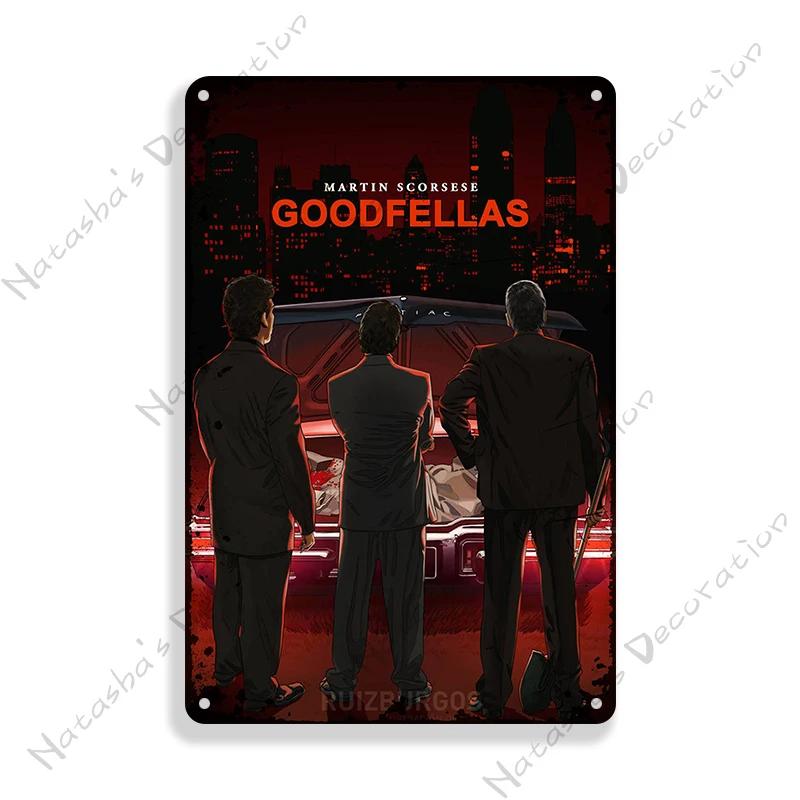 1990 Американский фильм Славные парни Винтажный постер Металлическая жестяная табличка Ржавые металлические таблички Домашний бар Металлическая плакетка Гараж Индустриальный декор