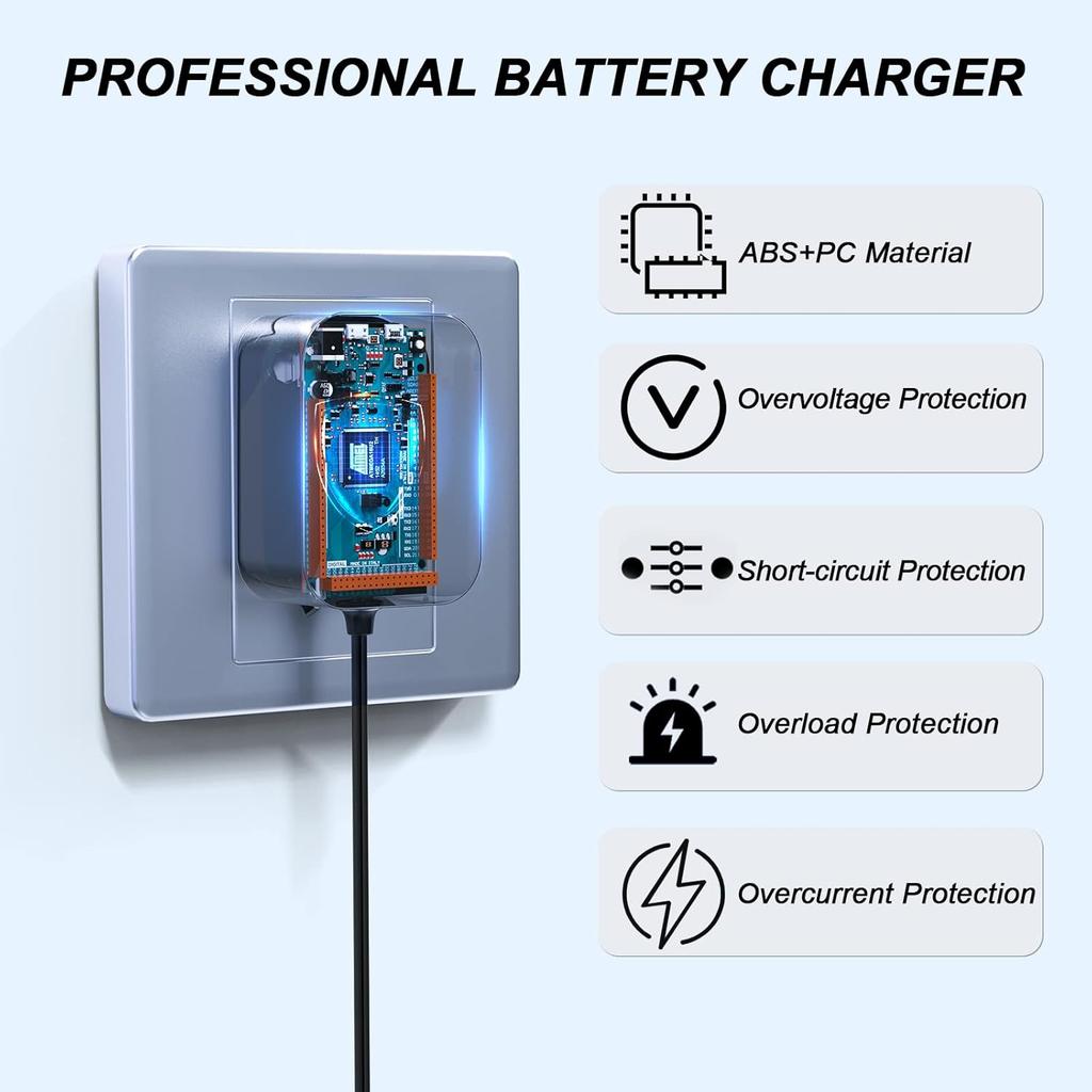 VHBW For Moultrie 6V Battery Charger, Sealed Lead Acid Battery Charger With Red And Black Alligator Clips Power Adapter