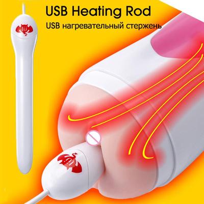 USB нагревательный стержень для мужского мастурбатора, чашка, эротические секс-игрушки для мужчин, барная палочка с подогревом, анальная вагина, грелка 14 см