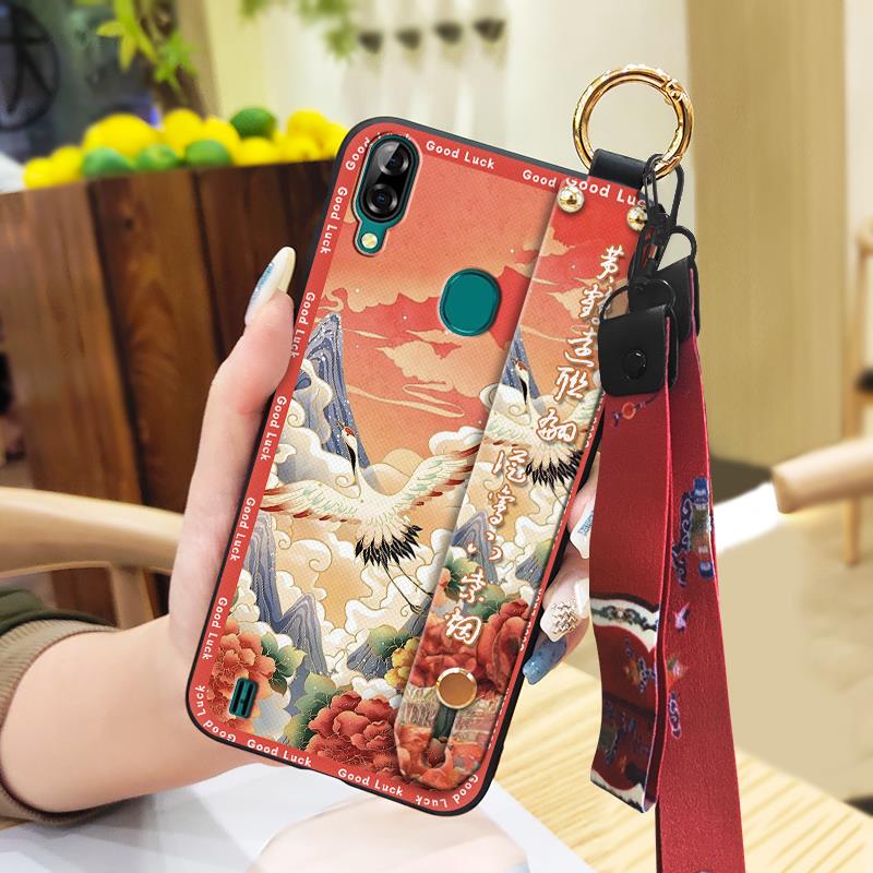 Мягкий силиконовый чехол для телефона Blackview A60 Pro Водонепроницаемая задняя крышка Подставка Противоударный Пылезащитный Прочный Ремешок