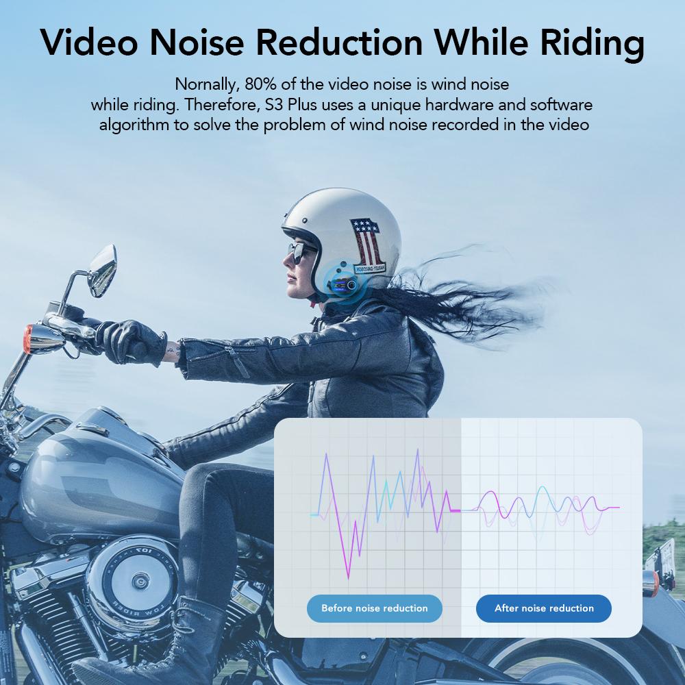 Мотоциклетный шлем Bluetooth 5.1 Интерком с 2K HD камерой FM радио 10 Вт USB C Быстрая зарядка 6 гонщиков 1500 м