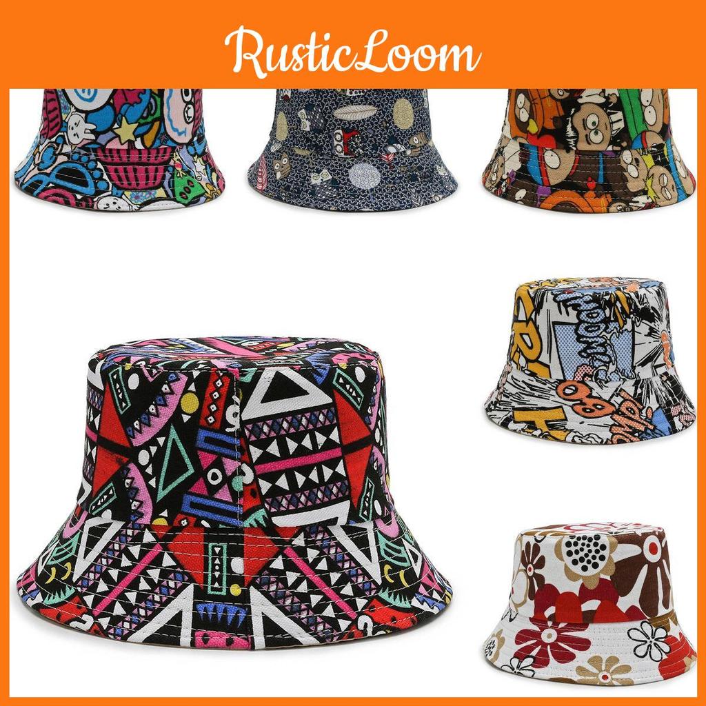 Printing Fisherman Floral Hat Outdoor Sun Protection Bucket Hat Gift Fashion