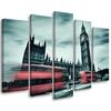 Five Piece Picture Canvas Print London Bus Big Ben
