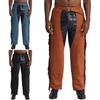 Mens Suede Fringe Cowboy Trousers Open Crotch Design Tassel Details Western Pants for Halloween Costume Parties