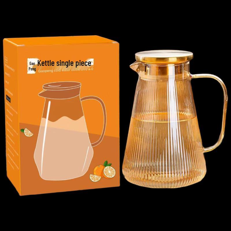 Стеклянный кувшин для воды из боросиликатного стекла с ручкой и крышкой