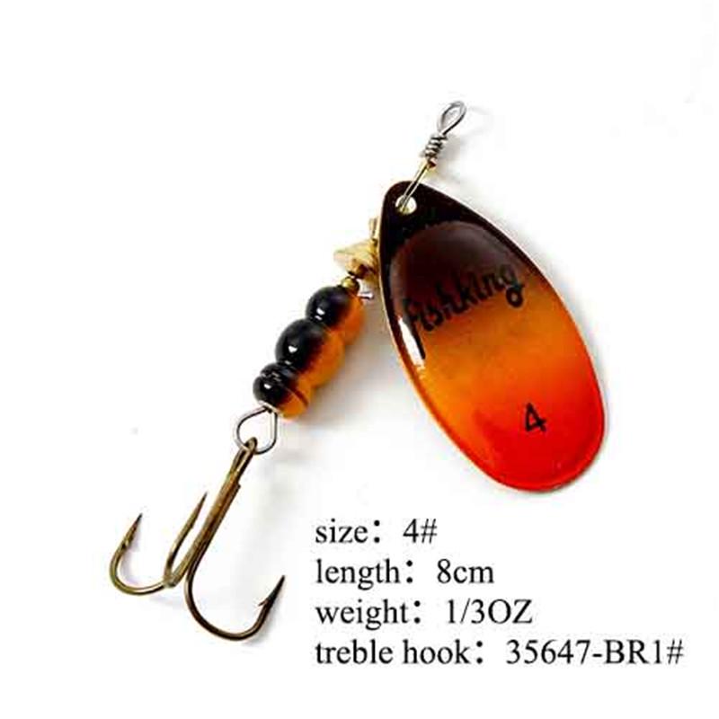 Рыболовная приманка FISH KING Spinner Bait, 1 шт., жесткая приманка для окуня, ложка с тройным крючком, снасти высокого качества
