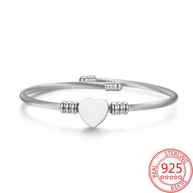 Original Stainless Steel Love Charm Bracelet Adjustable Open Bracelet High Quality Couple Bracelet