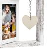 Вращающаяся деревянная фоторамка, двухсторонний держатель для фотографий с подвеской в виде сердца, настольная отдельно стоящая фоторамка