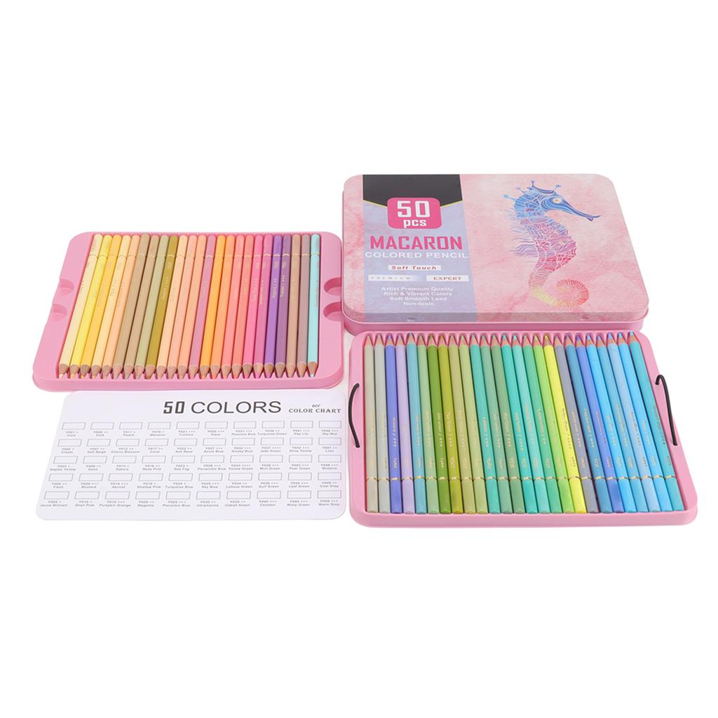 Colored Pencils 50 Colors Poplar Material Portable Sketching Pencils Set for Writing Drawing Coloring Making