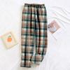Женские пижамные штаны, плюшевые пижамные штаны с мягкой эластичной талией, клетчатые штаны с 2 карманами