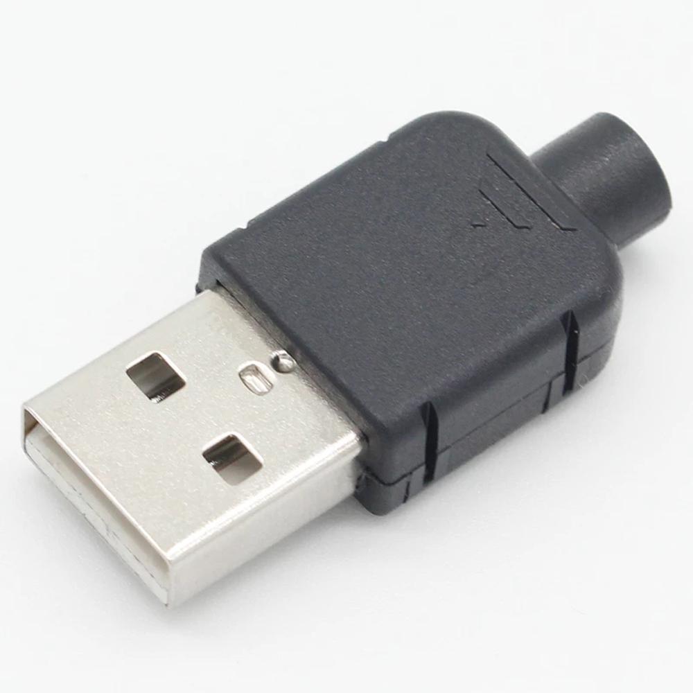 Connection Plastic Shell A Type 4 Pin DIY USB USB Adapter Male USB USB Socket USB 2.0 Connector