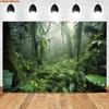 VIKAMA Misty Tropical Rainforest Tapestry Primitive Forest Plants Background Cloth Natural Forest Style Living Room Decoration
