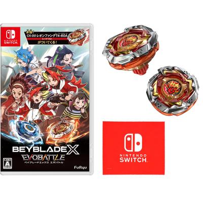 Beyblade X Evo Battle Switch Дизайн логотипа Nintendo Switch В комплекте микрофибра Леон Фэнг Красный в комплекте - [Бонус] и [Бонус от производителя] "CX-00