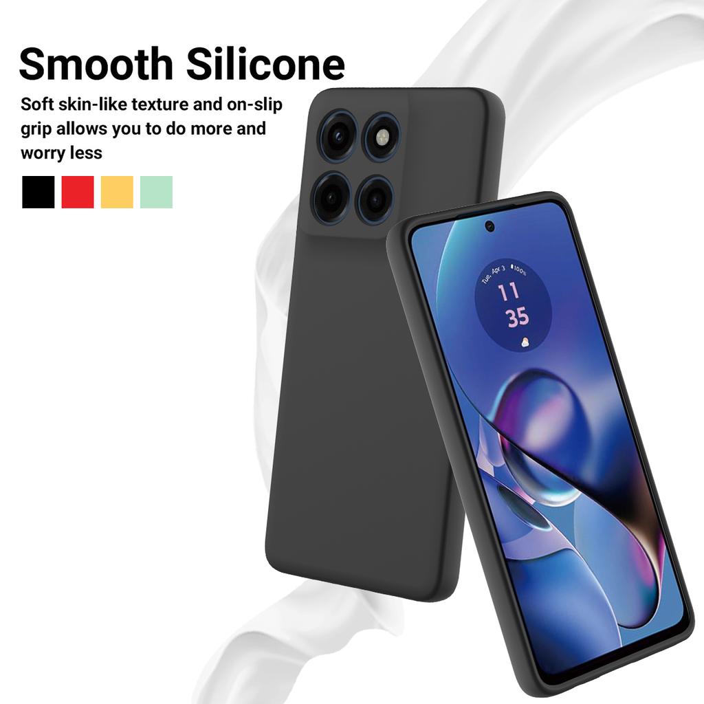 For Motorola Moto G86 Power 5G Liquid Silicone Case Phone Back Cover with Hand Strap