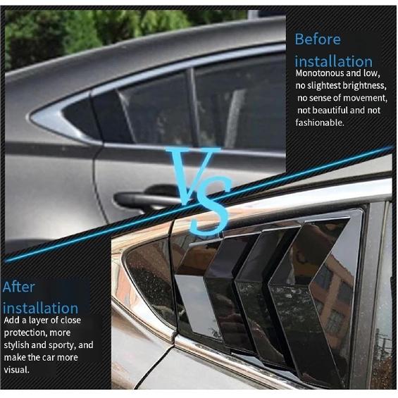 Жалюзи на окно Совместимые для Mazda 6 ATENZA 2020 2021 Боковые накладки на вентиляционные отверстия Глянцево-черные Накладки на заднее окно автомобиля Аксессуары(Углеродная поверхность)