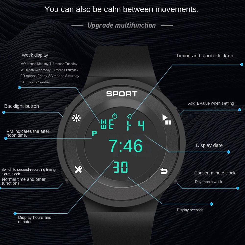 Электронные часы с большим циферблатом, повседневные светодиодные цифровые наручные часы, высококачественные часы для пары, для спорта на открытом воздухе