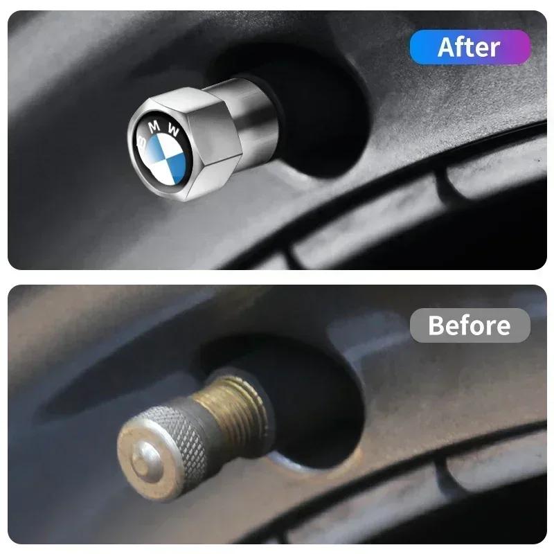 4Pcs Tire Valve Caps Aluminium Alloy Tire Valve Stem Caps Dust Proof Covers For BMW E36 E46 E53 E90 E60 E61 E93 E87 X1 X3 X5 X6