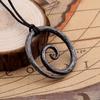 Viking Vintage Spiral Symbol Amulet Pendant Necklace, Norwegian Jewelry, Mens Party Accessories Gift