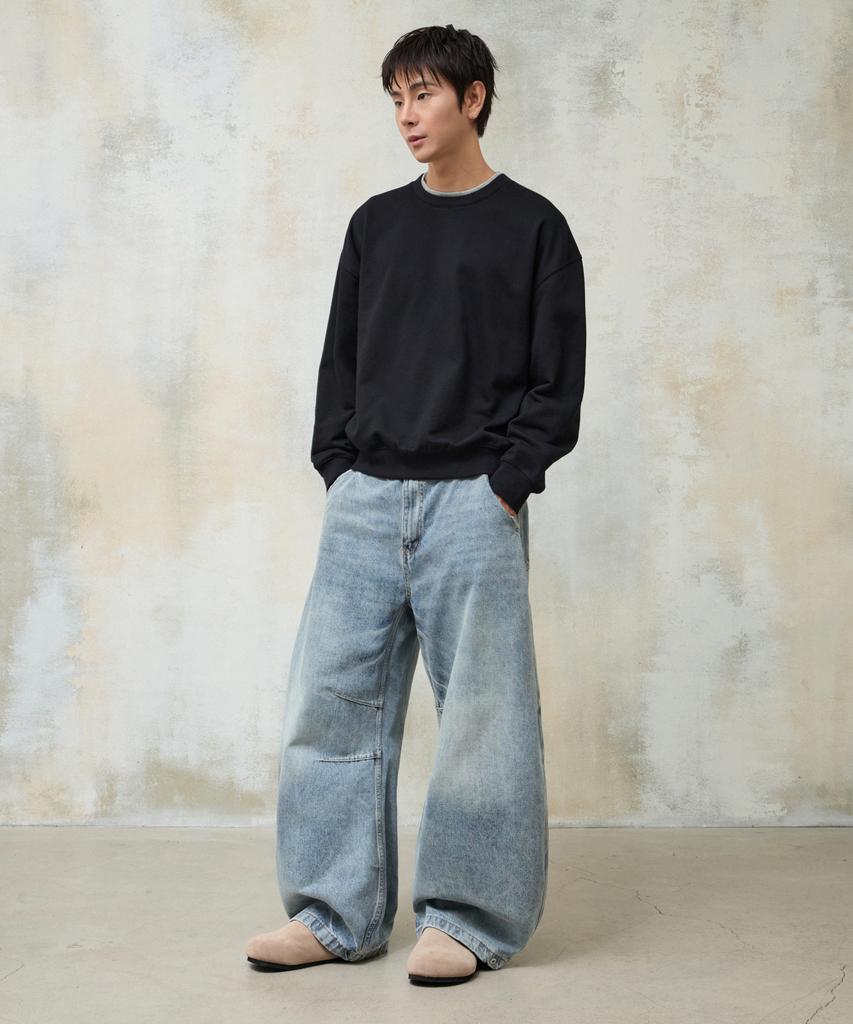 AGOD Layered Crew Neck Sweatshirt [Black]