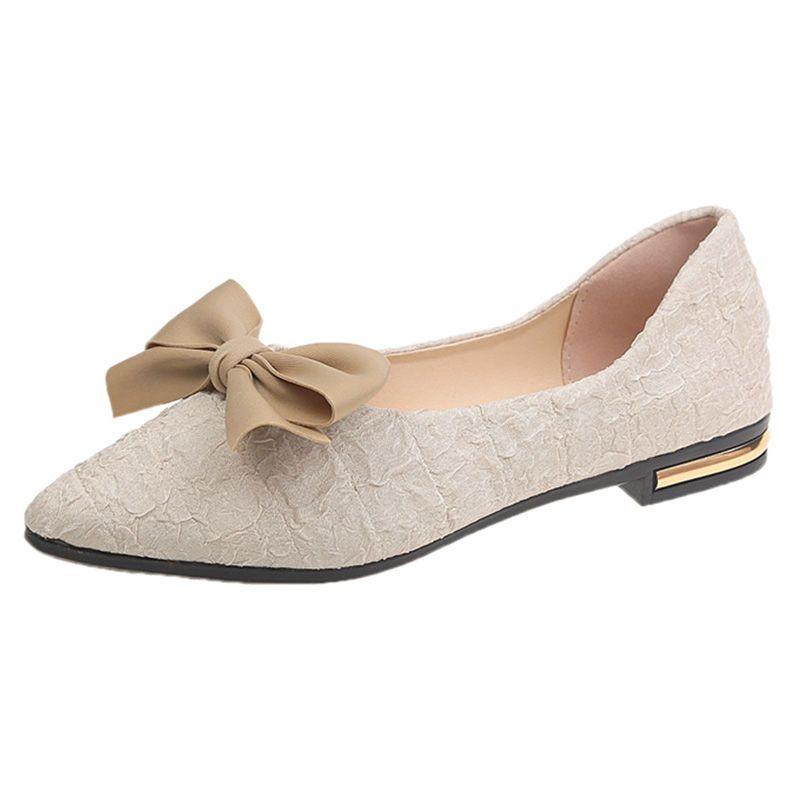 Модные туфли для женщин, черные, с острым носком, с бантом, на плоской подошве, женская обувь, шикарная, горячее предложение, распродажа, новое поступление 2024 года, модный свет