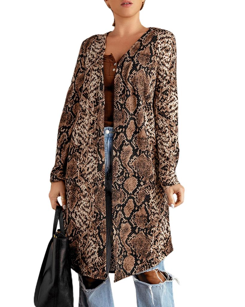 Azura Exchange Длинный кардиган со змеиным принтом