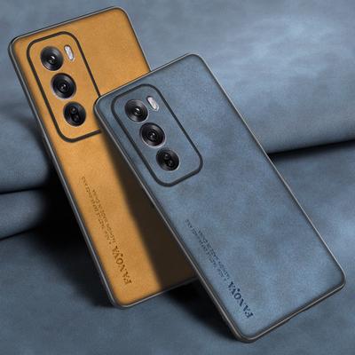 Для OPPO Reno 12 Pro Чехол Роскошный чехол из искусственной кожи для телефона OPPO Reno 12 5G Reno12 Pro Задняя крышка Матовый силиконовый Полная защита