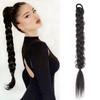 Braided Ponytail Extension Synthetic 16Inch Rubber Band Ponytail Braided Ponytail High Temperature Fiber For Women