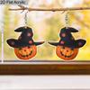 2D Flat, Black Hat Pumpkin Gentleman Acrylic Earrings Halloween Earrings Holiday Earrings Cartoon Earrings Party Gifts Halloween Gifts Women Gifts
