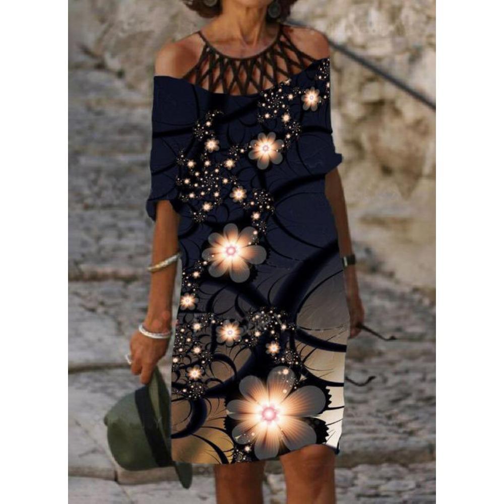 JPNTKY Женская мода лето весна короткие рукава V-образный вырез повседневные платья