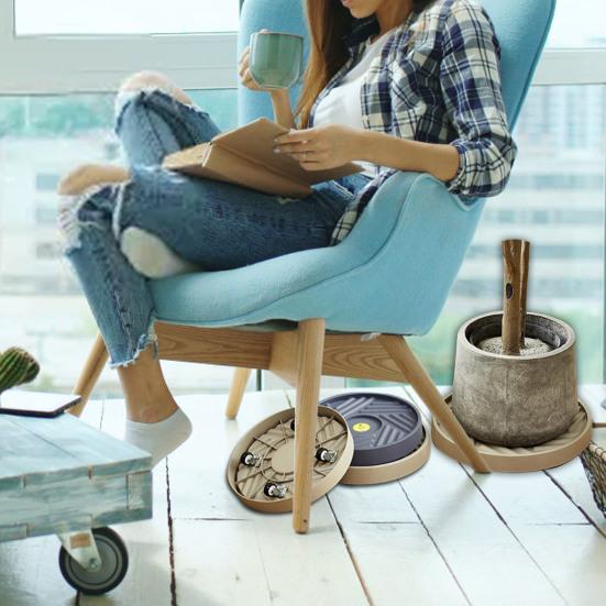 Flower Plant Pot Tray with Wheels 360-degree Rotation Rolling Plant Stand Durable Flower Pot Mover for Home Garden