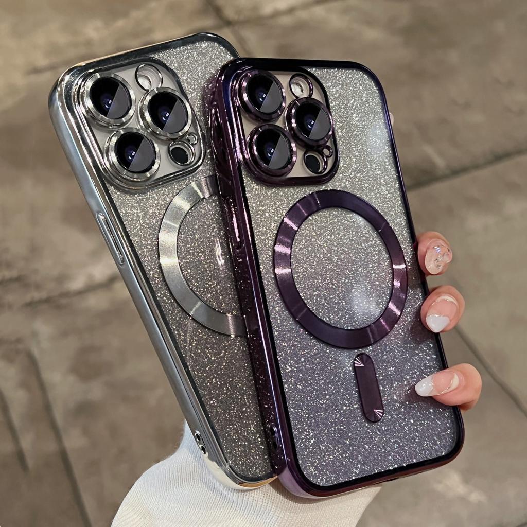 Сияющий блестящий чехол для телефона с беспроводной зарядкой для Iphone 14 13 12 11 Pro Max 13pro 14 Plus противоударный мягкий чехол-бампер