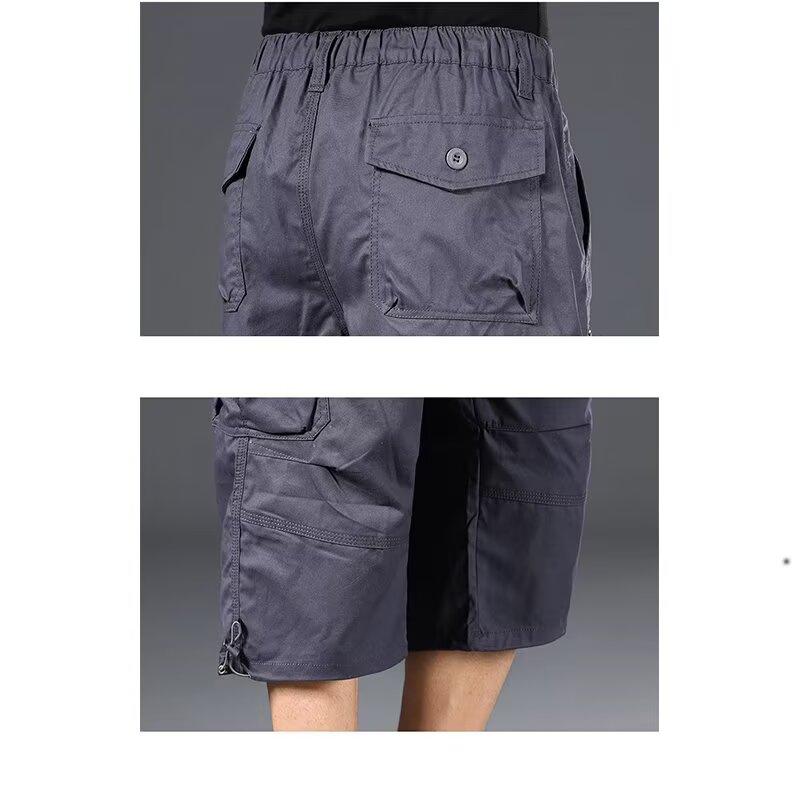 Men's Work Pants Casual Shorts with Pockets Men's Knee Length Summer Sports Shorts