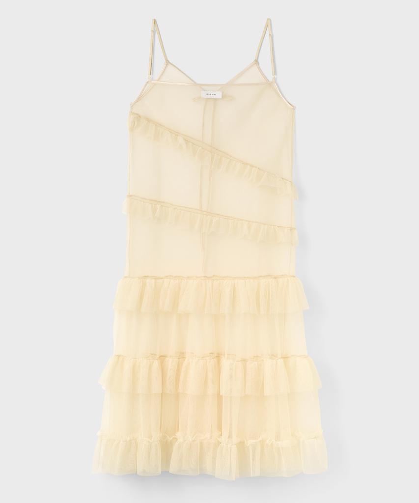 DEWEDEWE Balletcore Mesh Dress_Beige