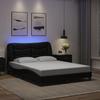 VidaXL Bed Frames with LED Lights, Upholstered Bed, Double Bed, Adult Bedroom Interior Bed, Modern, Black 3213927