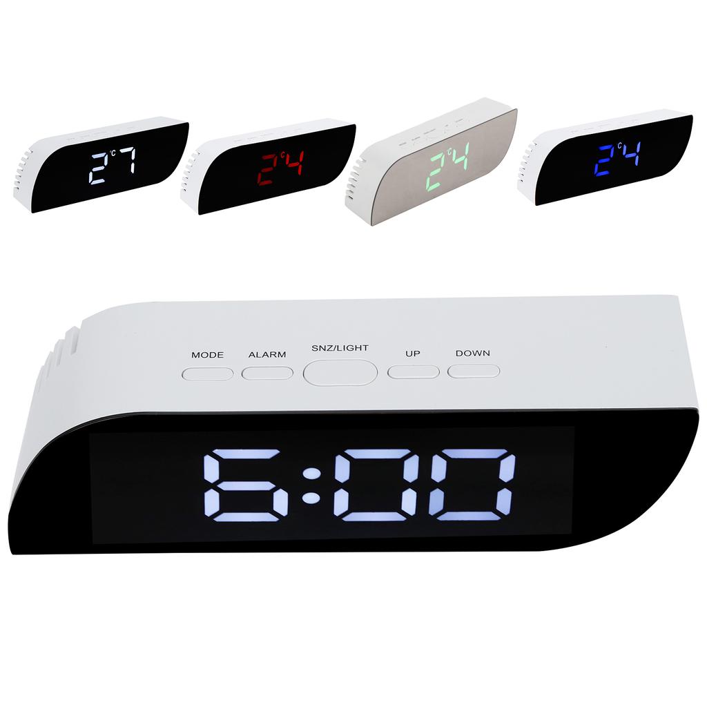Светодиодные цифровые часы с 12/24-часовым преобразованием, регулируемой яркостью, прикроватный будильник -0801