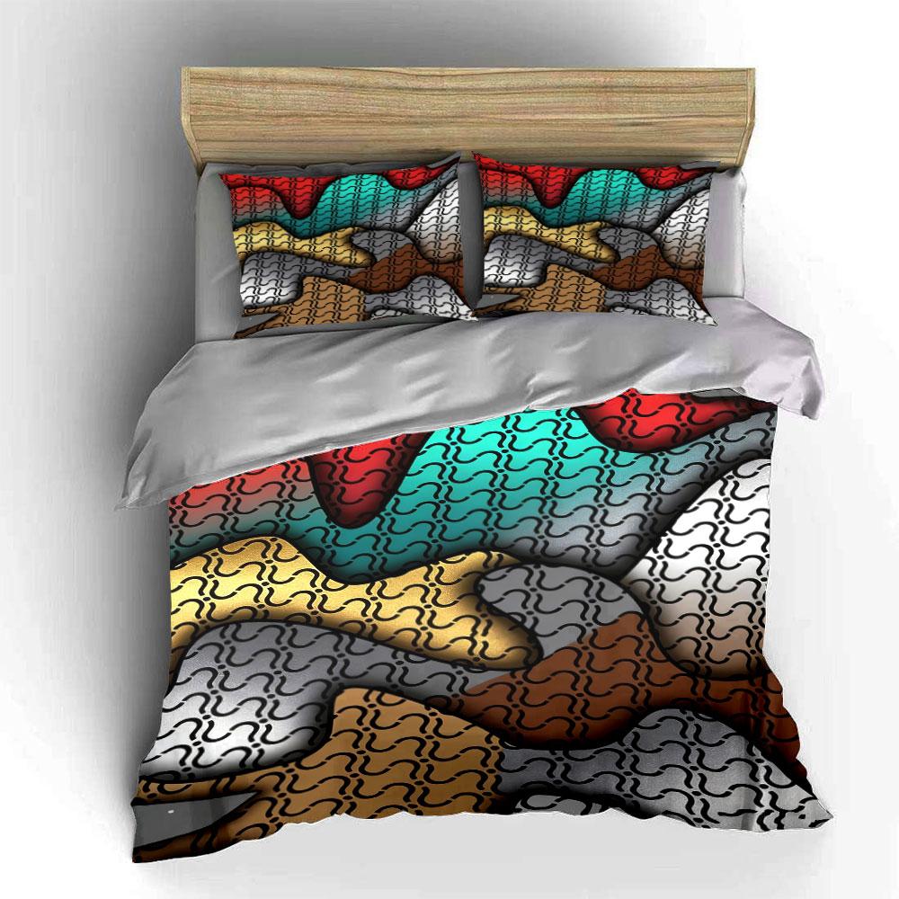 Abstract colored waves pattern. Bedding sets Duvet cover sets Duvet covers Pillowcases(1 * Duvet Cover 2 * Pillowcases without duvet insert)