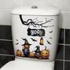 Halloween Wall Stickers Funny Ghost Pumpkin Witch Decals Self-adhesive Vinyl Art Decoration Removable Toilet Lid Stickers Bathroom Ceramic Tile