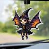 Хэллоуин Шарм для зеркала заднего вида автомобиля Мультяшная Летучая мышь/Кошка/Привидение/Ведьма Акриловая подвеска 2D Плоские Автомобильные аксессуары для интерьера для Рюкзака Кошки Телефона