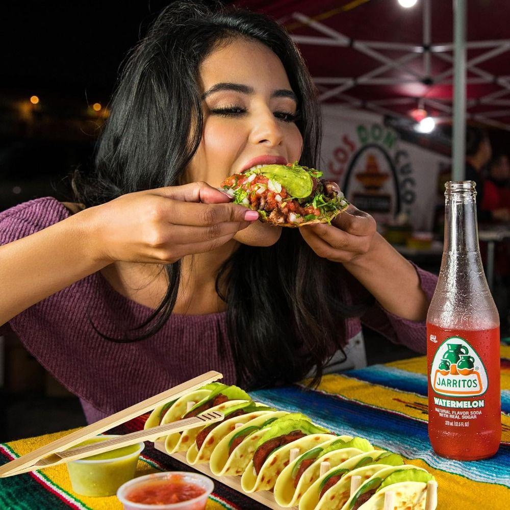 Handle Taco Plates Rack Eco Friendly Taco Tray Organizer Vintage Wood Taco Holder Party