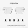 1/2PCS Female Rimless Pochromic Reading Glasses Men Women Far Sight Eyeglasses Trendy Color Changing Presbyopic Glasses
